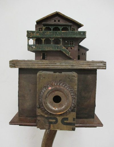 "Baba Yaga House", mixed media, 12x12x40", 2012