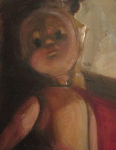 "Doll", acrylic on eucaboard, 18x24" (detail), 2017