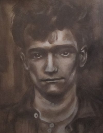 "German Man", acrylic on paper, 17x22", 2017
