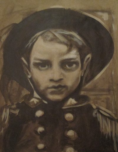 "Italian Boy", acrylic on paper, 17x22", 2017