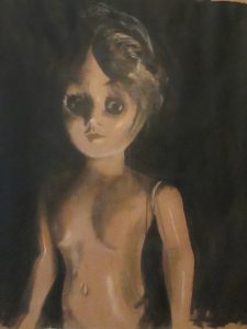 "Small Doll", acrylic on paper, 34x42", 2015