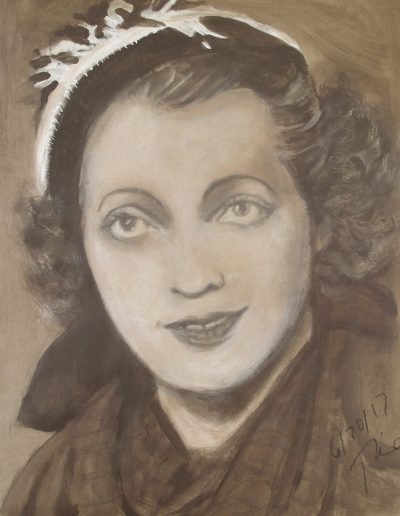 "Mary Anne MacLeod (Trump)", acrylic on paper, 17x22", 2017