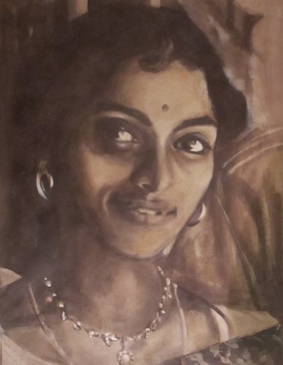 "Vatsala Narayan", acrylic on paper, 17x22", 2017