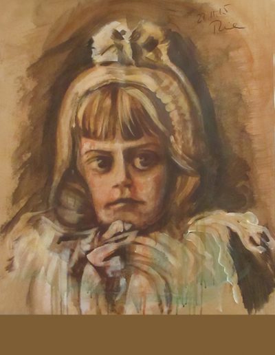 "Edith", acrylic on paper, 28x30", 2015