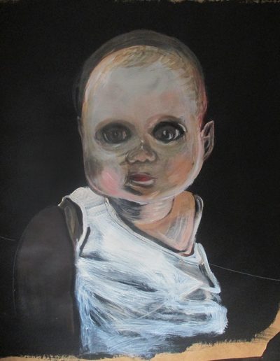 "Baby Doll", acrylic on paper, 30x38", 2018