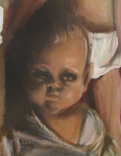 "Diaper Baby", detail, acrylic on eucaboard, 16x40", 2017