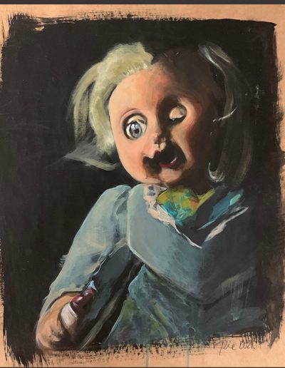 "Drunken Blonde", acrylic on Kraft paper, 2021