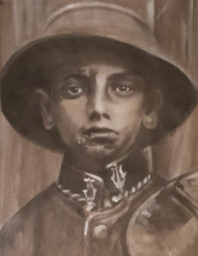 "Hungarian Boy", acrylic on paper, 17x22", 2017